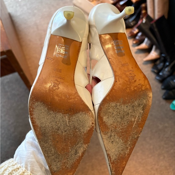 Michel Perry Cream Cutout Heels - Picture 3 of 3